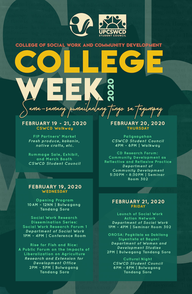 CSWCD College Week 2020: Sama-Samang Pumailanlang Tungo sa Tagumpay