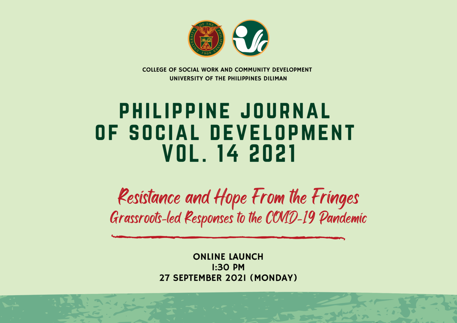 Online Launch Philippine Journal Of Social Development Volume 14 2021 