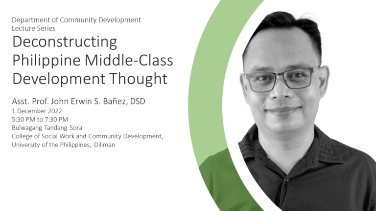 DCD Lecture Series: Deconstructing Philippine Middle-Class Development 