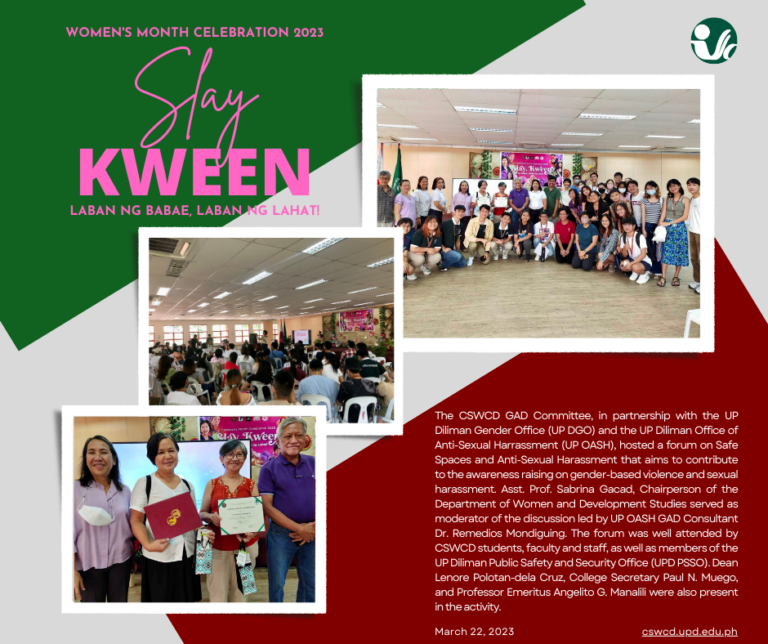 [CSWCD Update] CSWCD GAD Committee holds Safe Spaces and Anti-Sexual Harrassment Forum