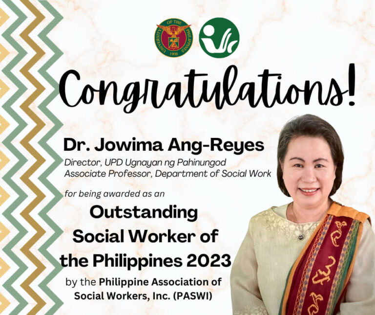 CSWCD congratulates Department of Social Work Faculty for their respective recognitions awarded by the Philippine Association of Social Workers, Inc. (PASWI)