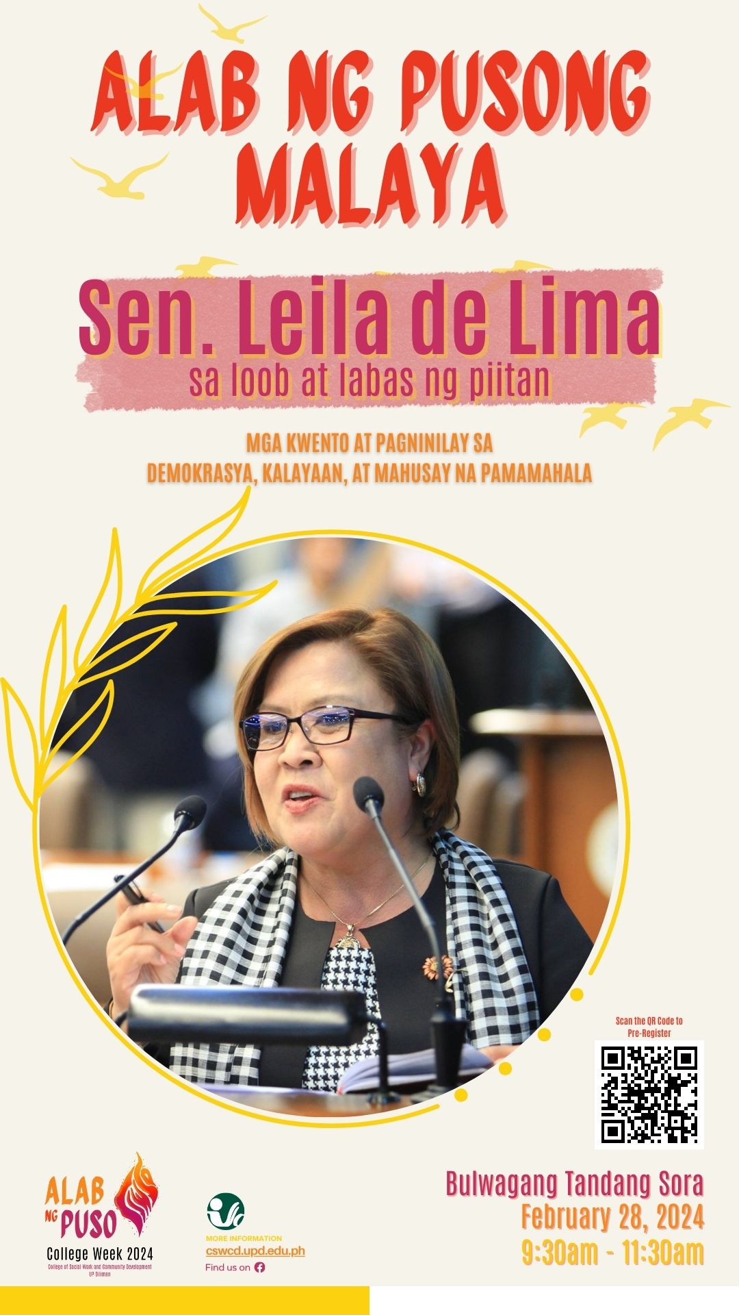 Feb. 28, 2024 | CSWCD College Week 2024 Sen. Leila de Lima Lecture