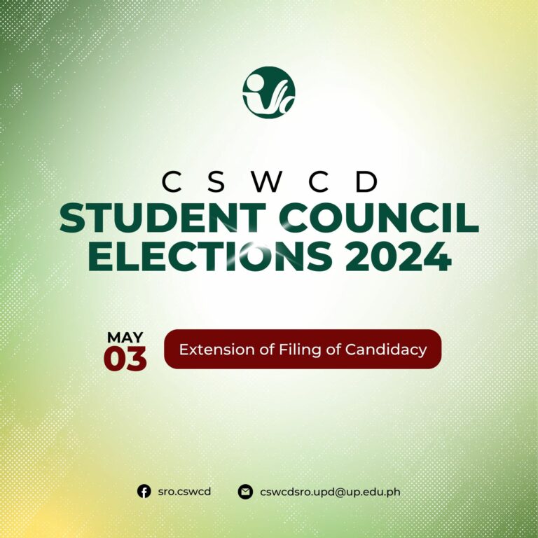 CSWCD Student Council Elections 2024 Extension of Filing of Candidacy – May 03, 2024