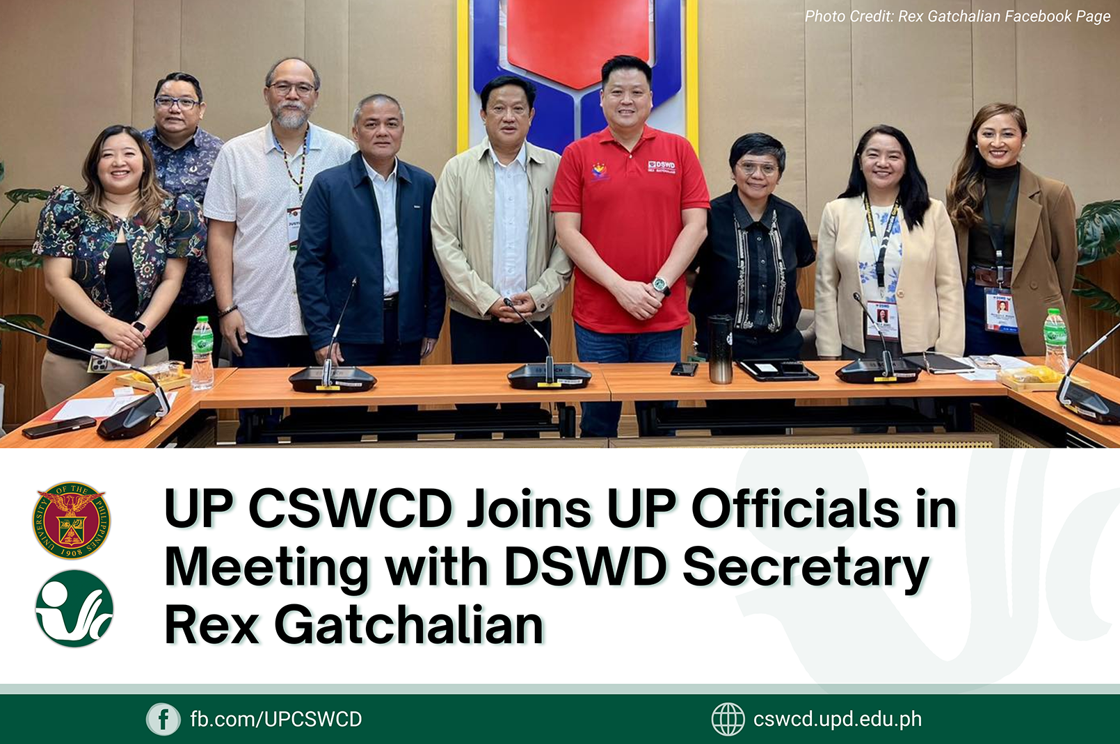 UP CSWCD Joins UP Officials in Meeting with DSWD Secretary Rex Gatchalian
